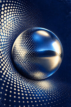 golden disco ball on dark background