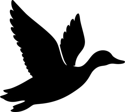 Flying Duck Silhouette Vector Illustration