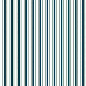 Abstract seamless vertical stripes pattern with dark teal and white parallel lines geometric barcode background for modern textile fashion wallpaper and backdrop