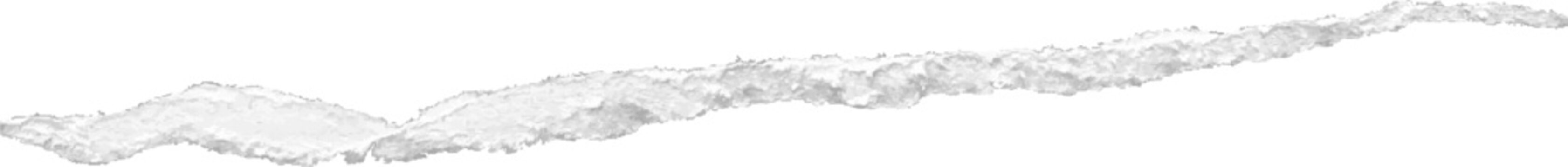 Torn paper edge. Realistic textured ripped edge of paper. Torn strip of white color at transparent background