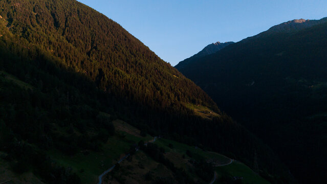 mountain landscape in the alps on a July