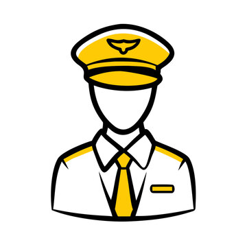 Pilot uniform icon for aviation and transportation services.