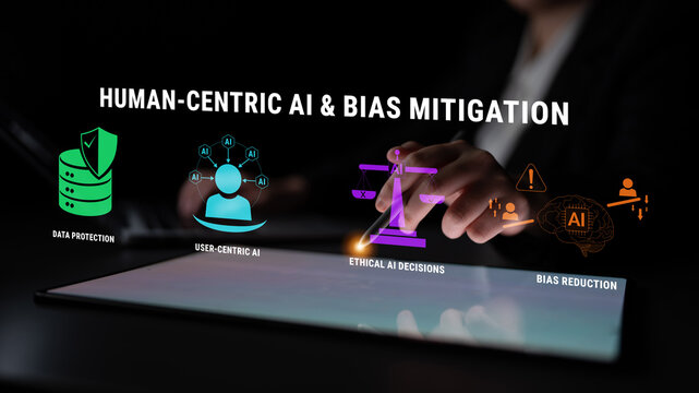 Human-Centric Artificial Intelligence and Bias Mitigation Strategies for Ethical Decision-Making and Data Protection Initiatives Haptic.
