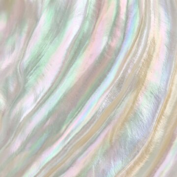 Macro luxurious iridescent mother of pearl abalone shell texture with rainbow pastel sheen