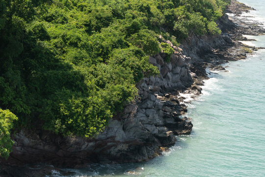 paisaje, verde, arboles, isla