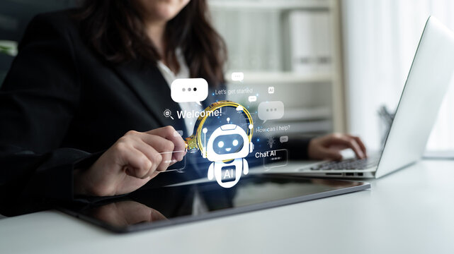 Welcome message introduces chat AI assistant for instant help. Chat AI supports questions and tasks, and chat AI improves service with friendly NLP chatbot onboarding. Corpus