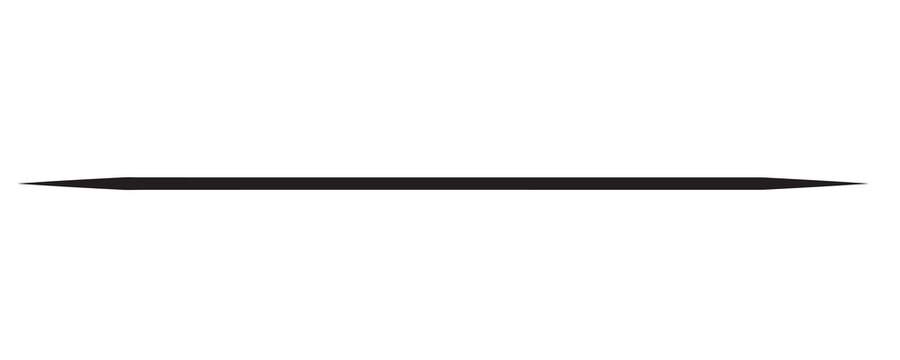 A single long thin black horizontal line with pointed ends
