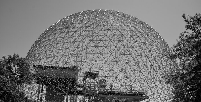 MONTREAL QUEBEC CANADA: The Biosphere in Montreal is a unique environmental museum located in Parc Jean-Drapeau. Housed in the iconic geodesic dome designed by Buckminster Fuller
