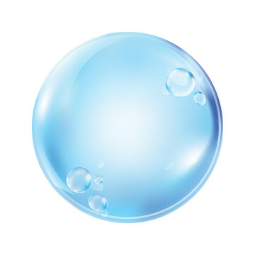 PNG Glossy blue bubble illustration on transparent background