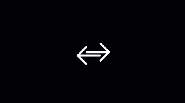 Double headed thin arrow spanning left and right over black. Suitable for resize handles, transfer icons, and exchange graphics.