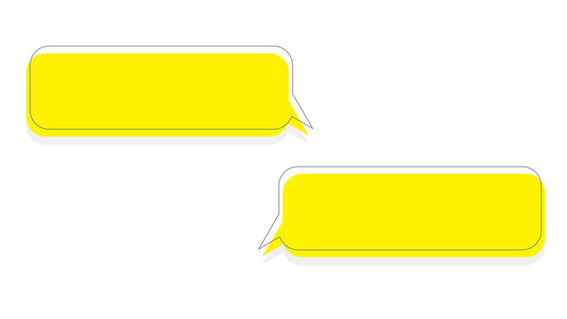 Two yellow chat bubble speech boxes isolated on white background with message box dialogue bubble chat icon speech balloon text bubble social media customer service communication isolated