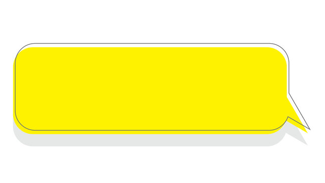 Single yellow chat bubble speech box isolated on white background with message box dialogue bubble chat icon speech balloon text bubble social media customer service communication isolated