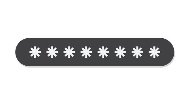 Password text input field with obscured characters text box web form login form star characters sign in white background private key password security protection authentication
