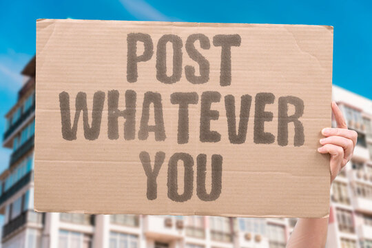"Post whatever you" Share anything online freely. POST. SHARE. FREE. ONLINE. ANYTHING.