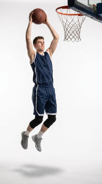Basketball player dunking