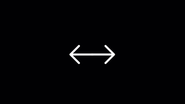 Double headed outline arrow pointing both ways over black. Great for width adjustment, expand icons, and bidirectional controls.