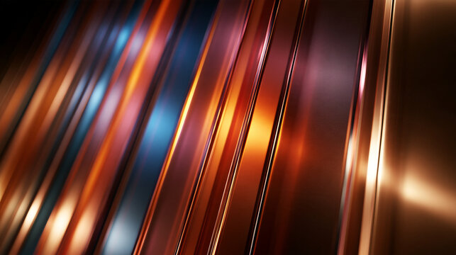 Abstract Metallic Stripes with Colorful Light Reflections Background