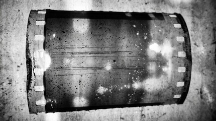 Obraz premium Old film texture with scratches, noise and light leaks. Realistic transparent overlay film texture in black-white, dust and grain. Distressed retro movie or photo negative effect of cinema nostalgia