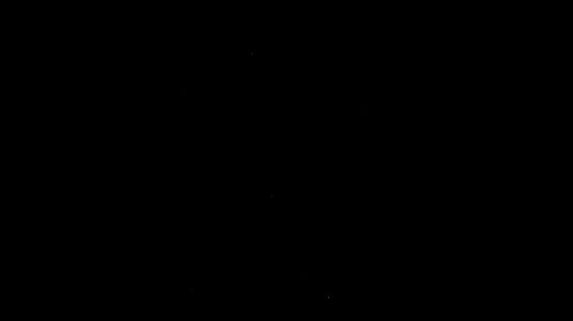 Elegant glitter star trail with glowing white particles, magical dust flow, sparkling doodle stars and soft starlight movement for animation on black screen background in 4k