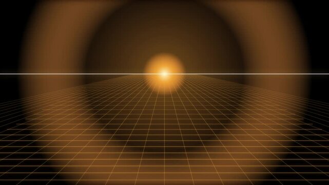 Abstract golden lens flare pulsating with light against a dark background creating a subtle energy pulse