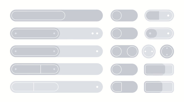 Minimalist light switch and slider icons set