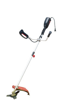 Electric grass trimmer isolated on white background