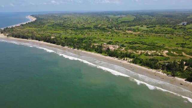 SENEGAL - 11.10.2025 - Stunning aerial footage revealing a green coast of Senegal.