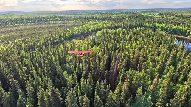 ALASKA - 9.3.2026 - Wonderful aerial footage of a bush pilot flying over rivers and forests in Alaska.
