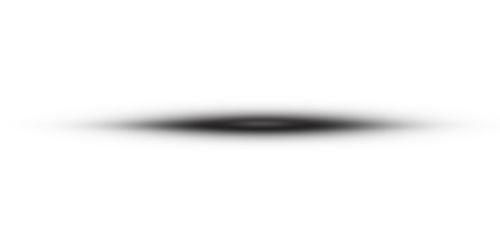 Realistic oval shadow effect element, black soft blur drop shadow vector isolated on white.