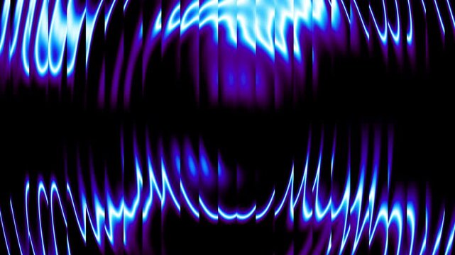 Looping 3D animation. Abstract minimalist background of flat discs with reflection. Blue and purple gradient transforms and changes colors inside