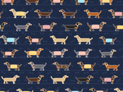 Dog Lover Dachshund Repeat Pattern For Textile