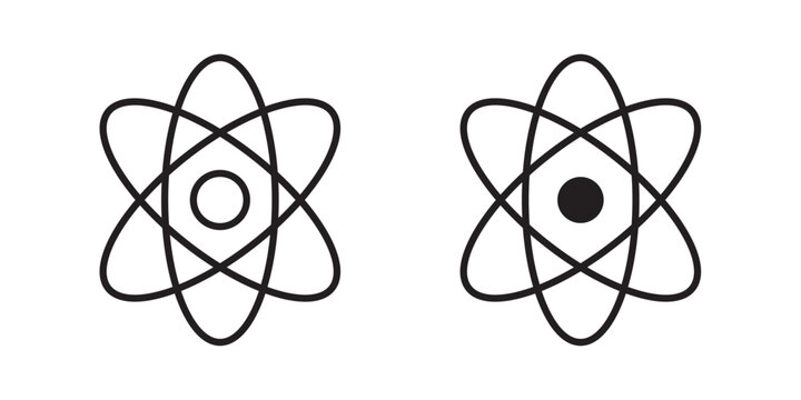 Physics icon flat outline in black