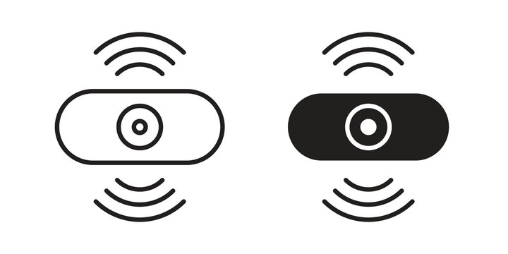 Motion detector icon flat outline in black
