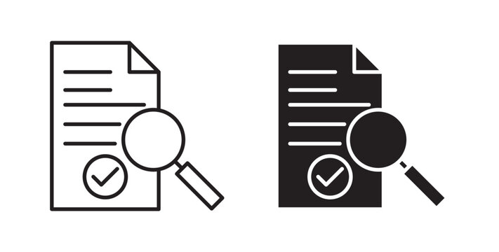 Audit icon flat outline in black