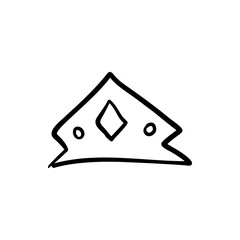 Hand-drawn crown doodle with simple line art. Perfect king or queen icon for royal designs, sketches, and vector illustration with elegant outline style. © lupascoroman