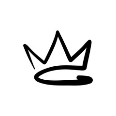 Hand-drawn crown doodle with simple line art. Perfect king or queen icon for royal designs, sketches, and vector illustration with elegant outline style. © lupascoroman