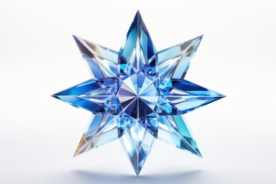 White blue octagram gemstone crystal jewelry.