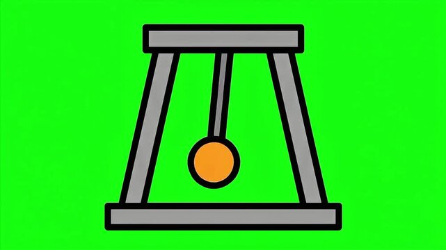Swinging Pendulum Physics Icon Animation on Green Screen