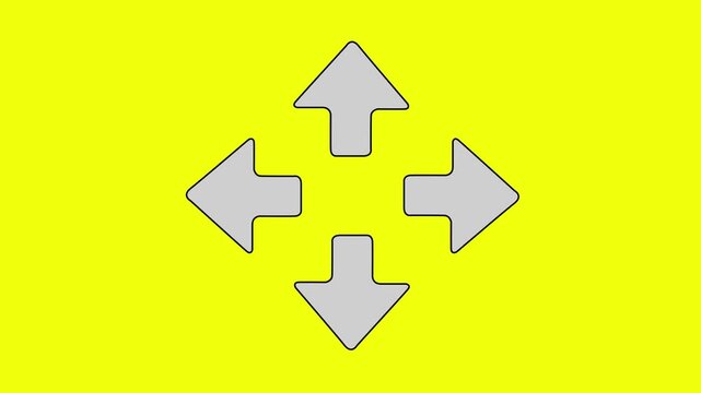 Four arrows corner four arrows expand Outline icon animation.arrow icon in trendy flat icon.arrows all directions icon