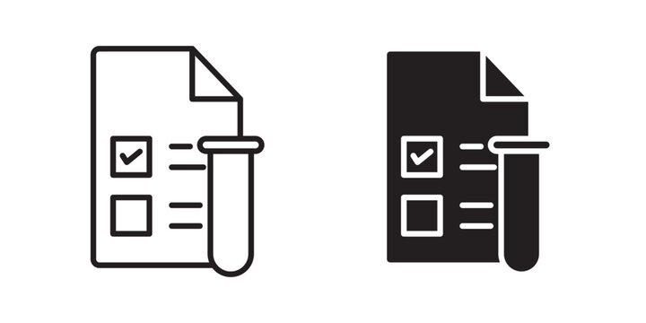 Test icon flat outline in black