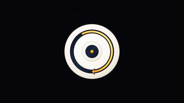 Minimalist loading progress circle indicator with golden and dark accents on black background