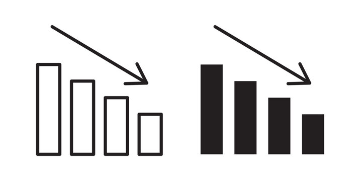 Chat arrow down icon flat outline in black