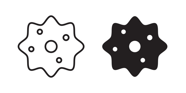 Microorganism icon flat outline in black