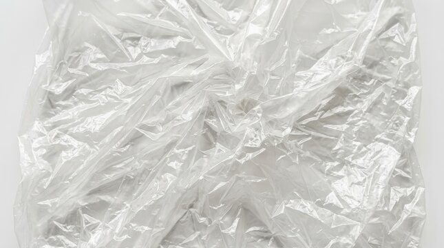 Crumpled transparent plastic sheet texture
