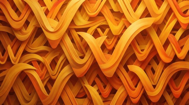 Abstract orange wavy lines and zig-zag patterns background
