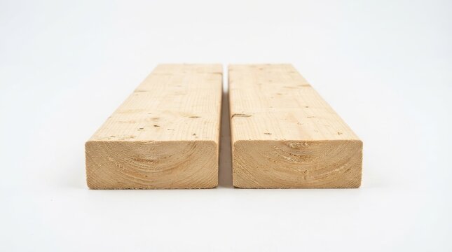 Two wooden planks placed side by side viewed from the end