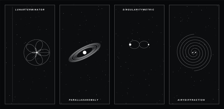 Minimalist Celestial Orbit Line Art

