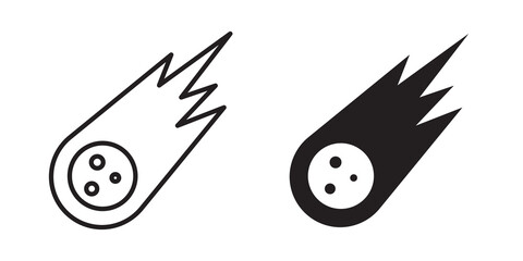 Comet icon flat outline in black © Warpiya