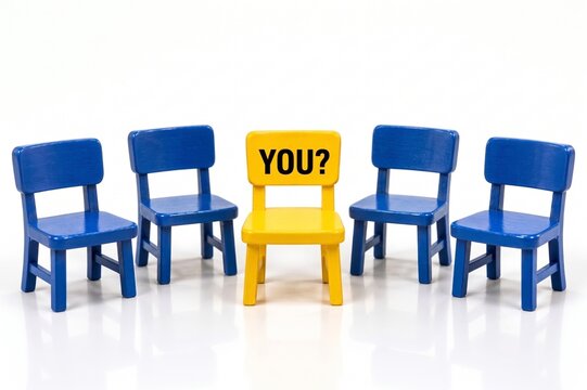 Standing out from the crowd concept with highlighted chair