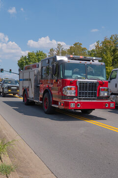 Fire Engine in Parade Outdoors on a Sunny Day